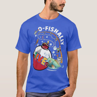 Camiseta Kids Kids 5th Bday Fishing Theme For Boys And Girl