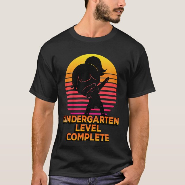 Camiseta Kids Kindergarten Level Complete Silhouette Dabbin (Anverso)