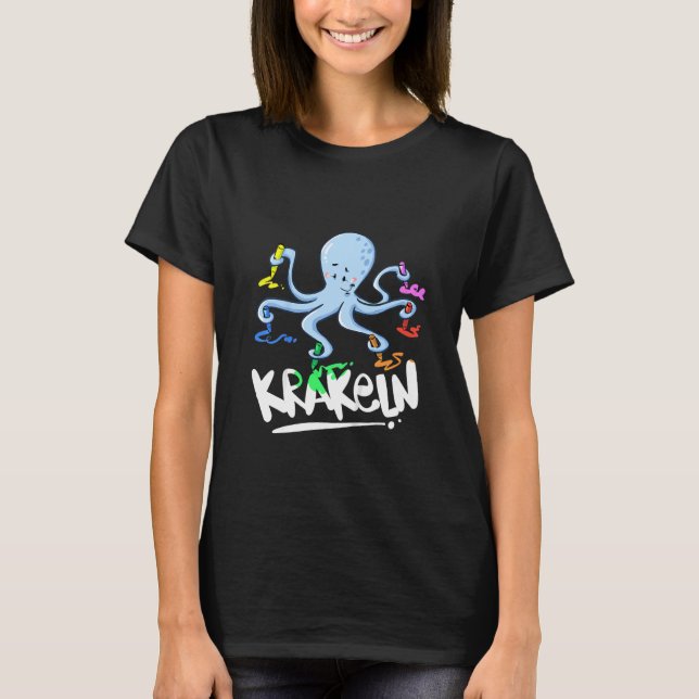 Camiseta Kids Kraken Creative Children Nursery Doodling Pai (Anverso)