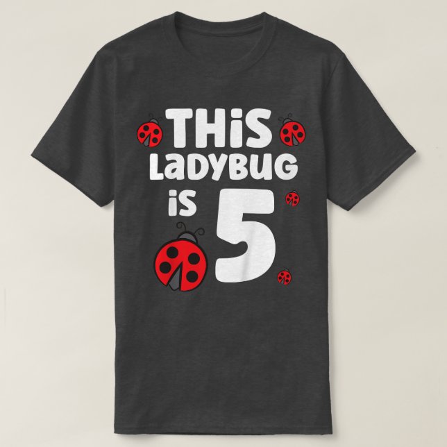 Camiseta Kids Ladybug Cumpleaños 5º Cumpleaños (Diseño del anverso)
