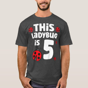 Camiseta Kids Ladybug Cumpleaños 5º Cumpleaños