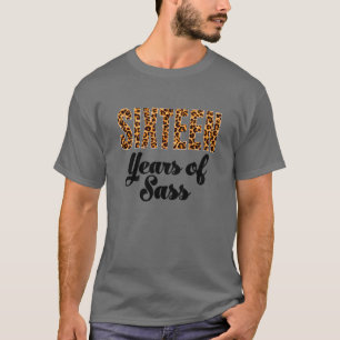 Camiseta Kids Leopard Sixn Birthday 16 Años 16º Nacimiento