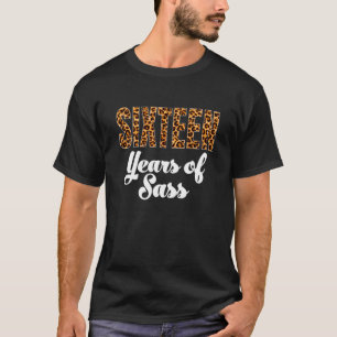 Camiseta Kids Leopard Sixn Birthday 16 Años 16º Nacimiento