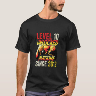 Camiseta Kids Level 10 Years Gamer 2012 Birthday Present Bo
