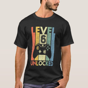 Camiseta Kids Level 6 Unlocked  Video Gamer 6th Birthday