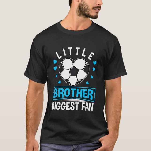Camiseta Kids Little Brother Biggest Fan Soccer Brother (Anverso)