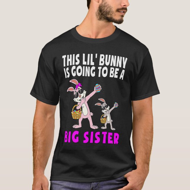 Camiseta Kids Little Bunny Is Going To Be A Sister Easter B (Anverso)