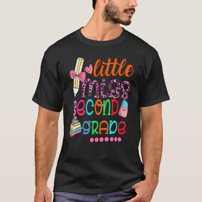 Camiseta Kids Little Miss First 2nd Grade Back To School Gi (Anverso)