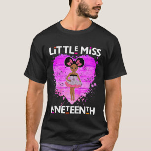Camiseta Kids Little Miss Juneteenth Black Girl Magic Brown