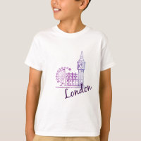 Kids London T-Shirt Big Ben y London Eye Souvenir