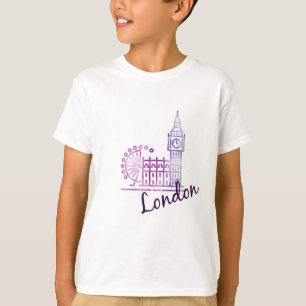 Camiseta Kids London T-Shirt Big Ben y London Eye Souvenir