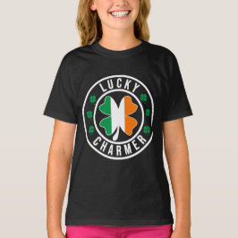 Camiseta Kids Lucky Charmer Irish Flag Shamrock