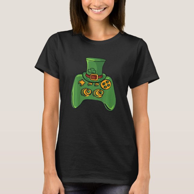 Camiseta Kids Lucky Gamer St Patricks Day 2022 Gamepad Lepr (Anverso)