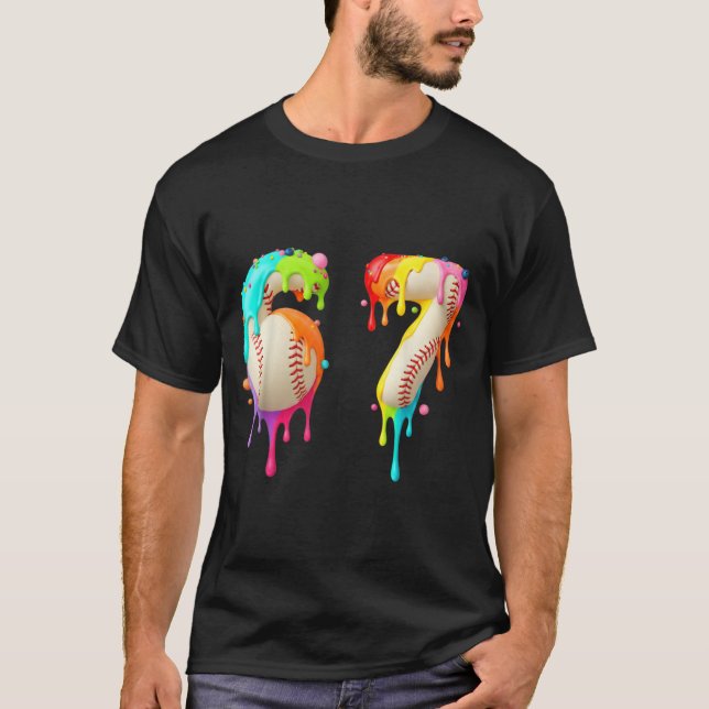 Camiseta Kids Meme 67 Number Six 6 Seven 7 Ice Cream Drips  (Anverso)