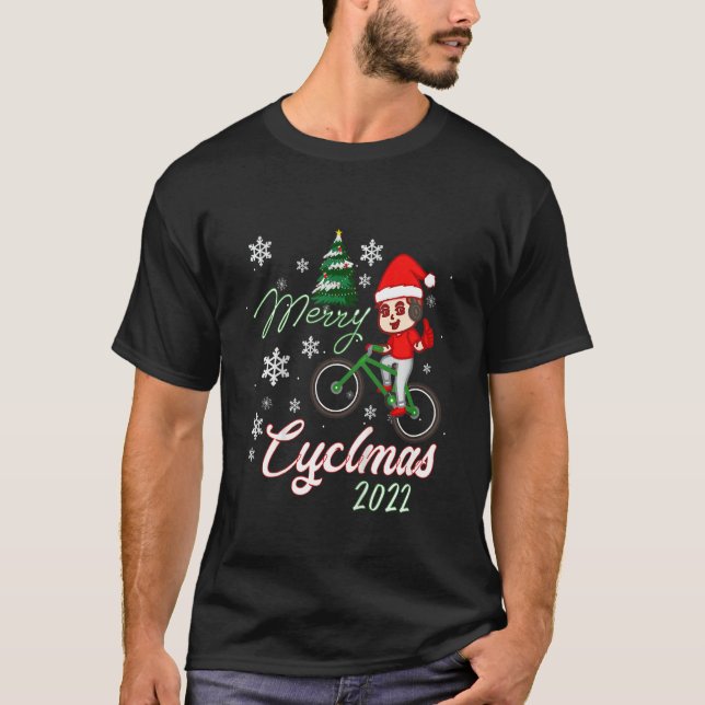 Camiseta Kids Merry Cyclmas Chrismas Tree 2022 Biking Cycli (Anverso)