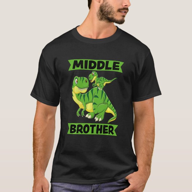 Camiseta Kids Middle Brother 2023 Dinosaur Rex for Kids (Anverso)