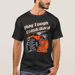 Camiseta Kids Monster Truck 2nd Birthday Play Tough Crash