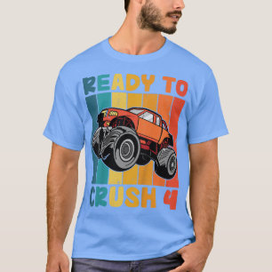 Camiseta Kids Monster Truck 4th Birthday I'm Ready To Crush