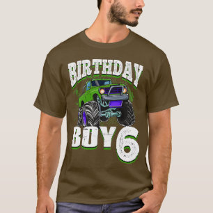 Camiseta Kids Monster Truck Birthday Boy Is 6 Kids 6th Birt