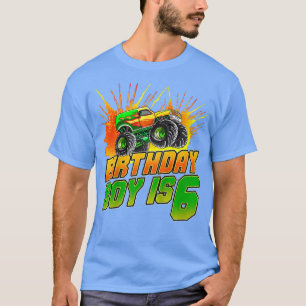 Camiseta Kids Monster Truck Birthday Boy Is 6 Kids 6th Birt