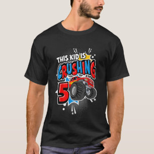 Camiseta Kids Monster Truck Birthday  This Kid's Crushing 5