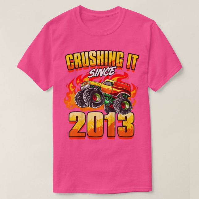 Camiseta Kids Monster Truck Crushing It Since 2013 Kids Bir (Diseño del anverso)