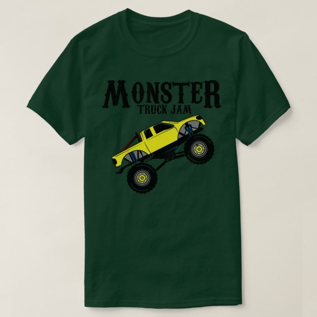 Camiseta Kids Monster Truck Yellow Truck Doing mono Monster (Diseño del anverso)