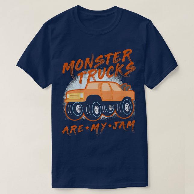 Camiseta Kids Monster Trucks Are My Jam TShirt For Boys And (Diseño del anverso)