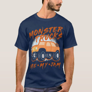 Camiseta Kids Monster Trucks Are My Jam TShirt For Boys And