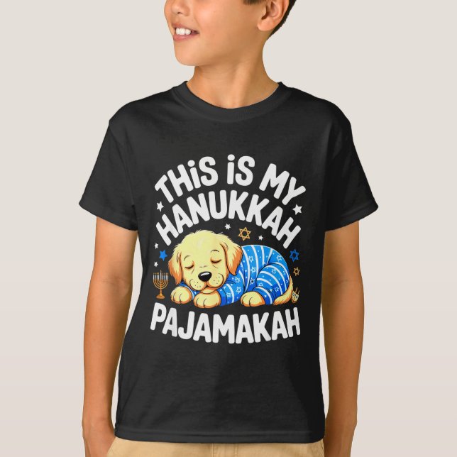 Camiseta Kids My Hanukkah Pajamas Pajamakah Puppy Hanukkah  (Anverso)
