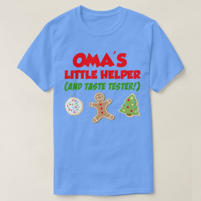 Camiseta Kids Oma's Little Helper Christmas Cookie Baking  (Diseño del anverso)