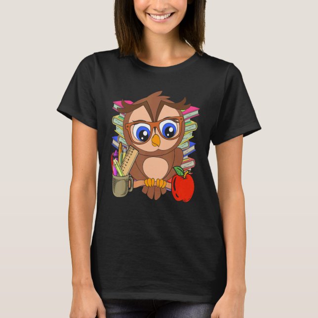 Camiseta Kids Owl  Forest Animal Wise Bird School Student O (Anverso)