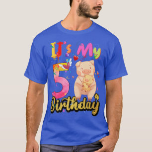 Camiseta Kids Pig 5th Birthday 5 Years Old Pig Birthday Pre