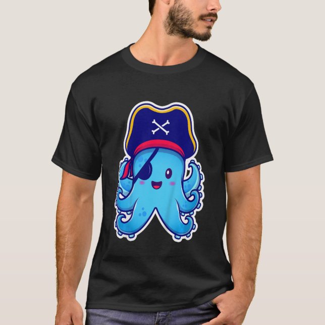 Camiseta Kids Pirate Octopus cute children's design (C) (Anverso)