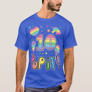 Camiseta Kids Pop It 10th Birthday Girls Boys 10 Years Old