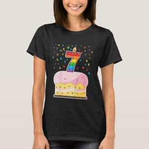 Camiseta Kids Pop It 7th Birthday cake Girls Boys 7 Years O