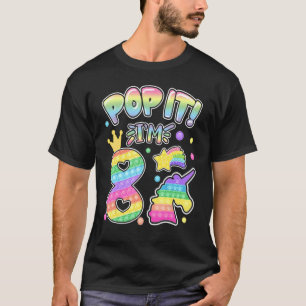 Camiseta Kids Pop It 8th Birthday Girls Boys 8 Years Old Fi