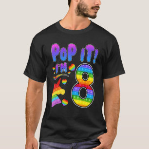 Camiseta Kids Pop It 8th Birthday Girls Boys 8 Years Old Fi