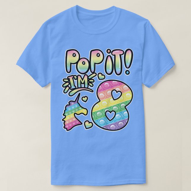 Camiseta Kids Pop It 8th Birthday Girls Boys 8 Years Old Fi (Diseño del anverso)