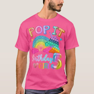 Camiseta Kids Pop It Birthday Girl 5 for 5yr Old Girls Unic