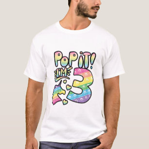 Camiseta Kids Pop It Cumpleaños 3 Años Niñas 3 Años Juguete
