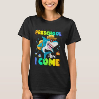 Camiseta Kids Preschool Here I Come Shark Backpack Back To