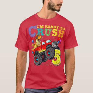 Camiseta Kids Ready To Crush 5 Dinosaur Monster Truck 5th B