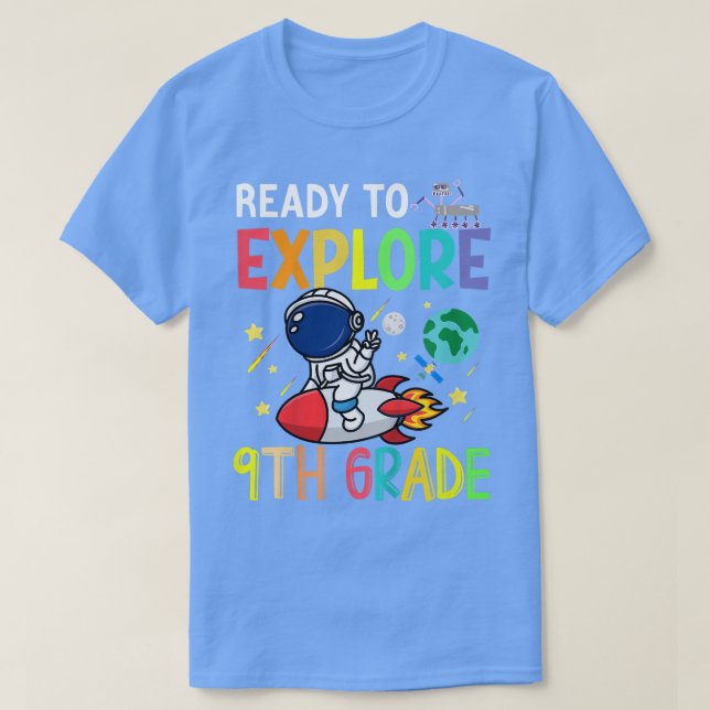 Camiseta Kids Ready To Explore Ninth Grade Astronaut Back T (Diseño del anverso)