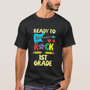 Camiseta Kids Ready To Rock 1st Grade Guitar Back To School