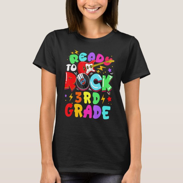 Camiseta Kids Ready To Rock 3rd Grade Guitar Back To School (Anverso)