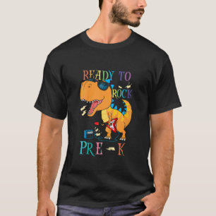 Camiseta Kids Ready To Rock Pre K Back To School Dinosaur F