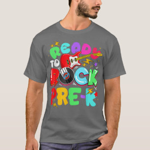 Camiseta Kids Ready To Rock Pre-K Guitar Back To School Boy