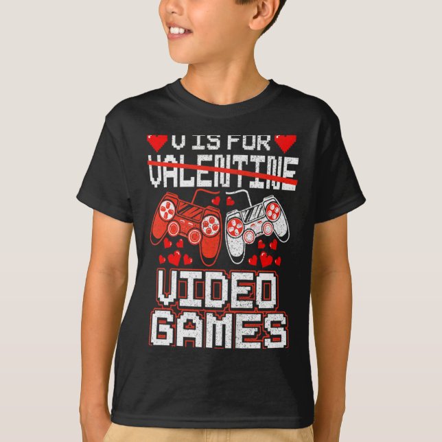 Camiseta Kids Retro Video Game Valentines Day For Toddler B (Anverso)