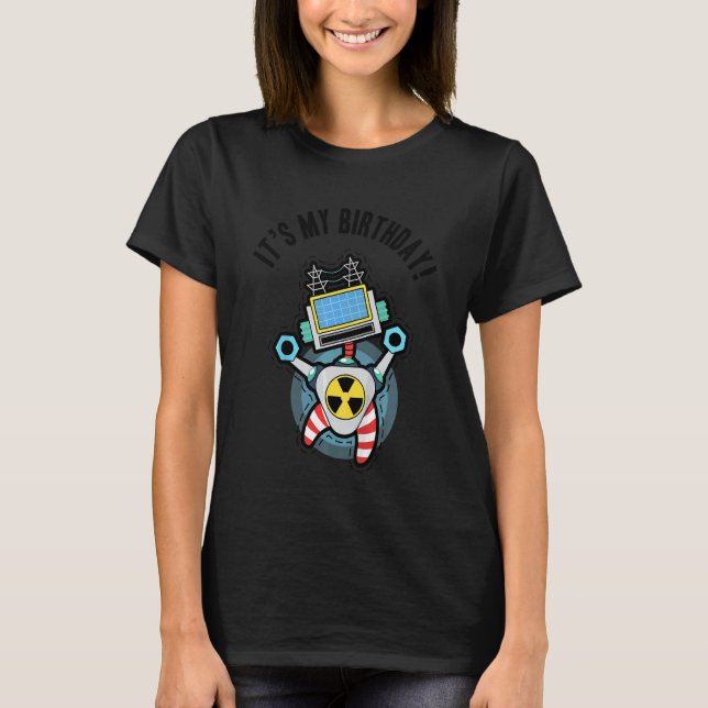 Camiseta Kids Robotics Birthday Party Robot Theme Para Chic (Anverso)